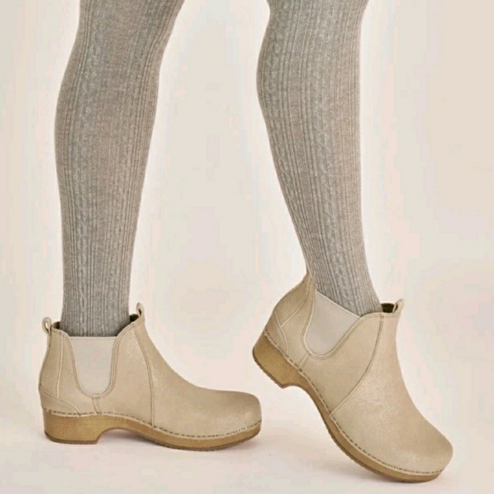 🧚🏼‍♀️Reserved for Joni🌸Shimmer Dansko Becka Booties Glitter Clog Boho Chic 38 - Picture 5 of 12